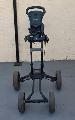 Bag Boy Quad Golf Push Cart Black 4 Wheel  Collapsible with Brake Lightweight