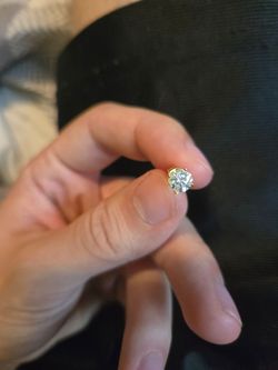 Lab diamond earring sterling silver