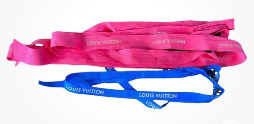 Louis Vuitton Authentic Ribbon Set - Blue/Gold and Pink/Gold Crafts Gifts Design