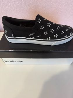 Punkrose Black Slip-On Sneakers with Star Print US women size 8.5