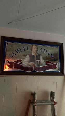 Vintage Samuel Adams bar mirror man cave