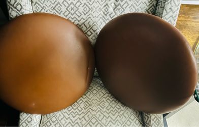 Round Faux Leather Bar Stool Seats