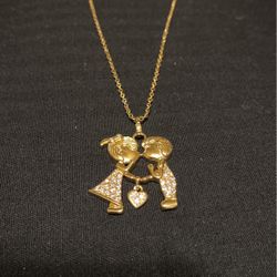 Women’s Boy Girl Gold Plated Boy Girl Love Necklace  22” 