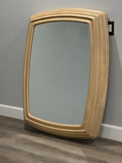 Hand carved Bernhardt solid wood mirror