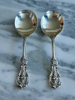 Reed & Barton Sterling Silver Francis 1 Cream Soup Spoons - 2 - No Mono - 81 Gr