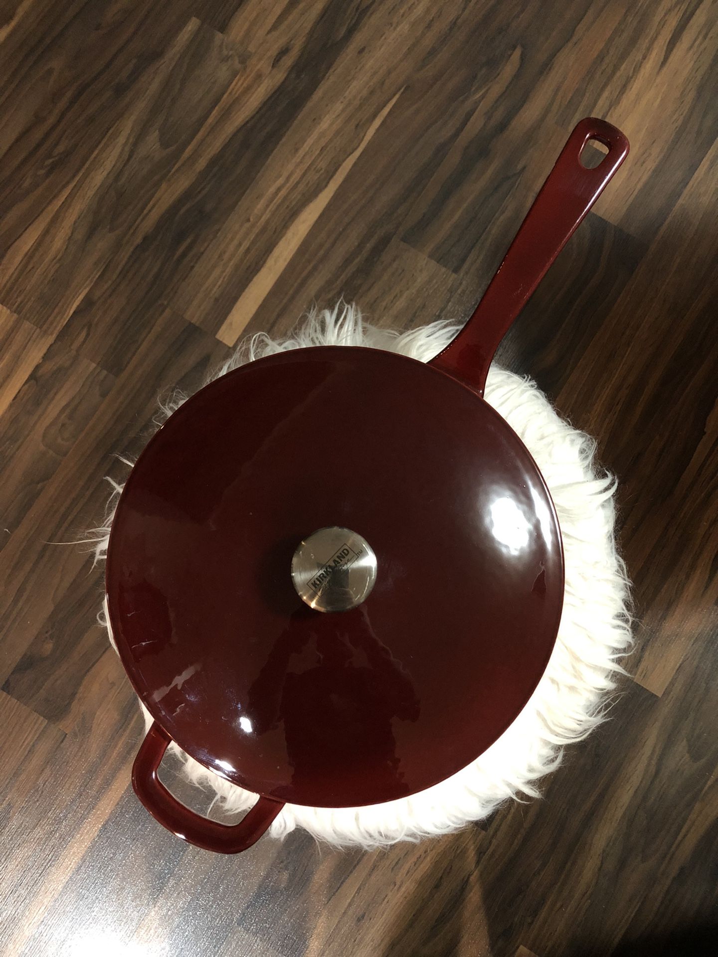 Kirkland Signature Enameled Interior Cast Iron Skillet With Lid 4 QT.