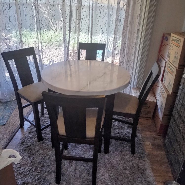 Real Marble Bistro Dining Table