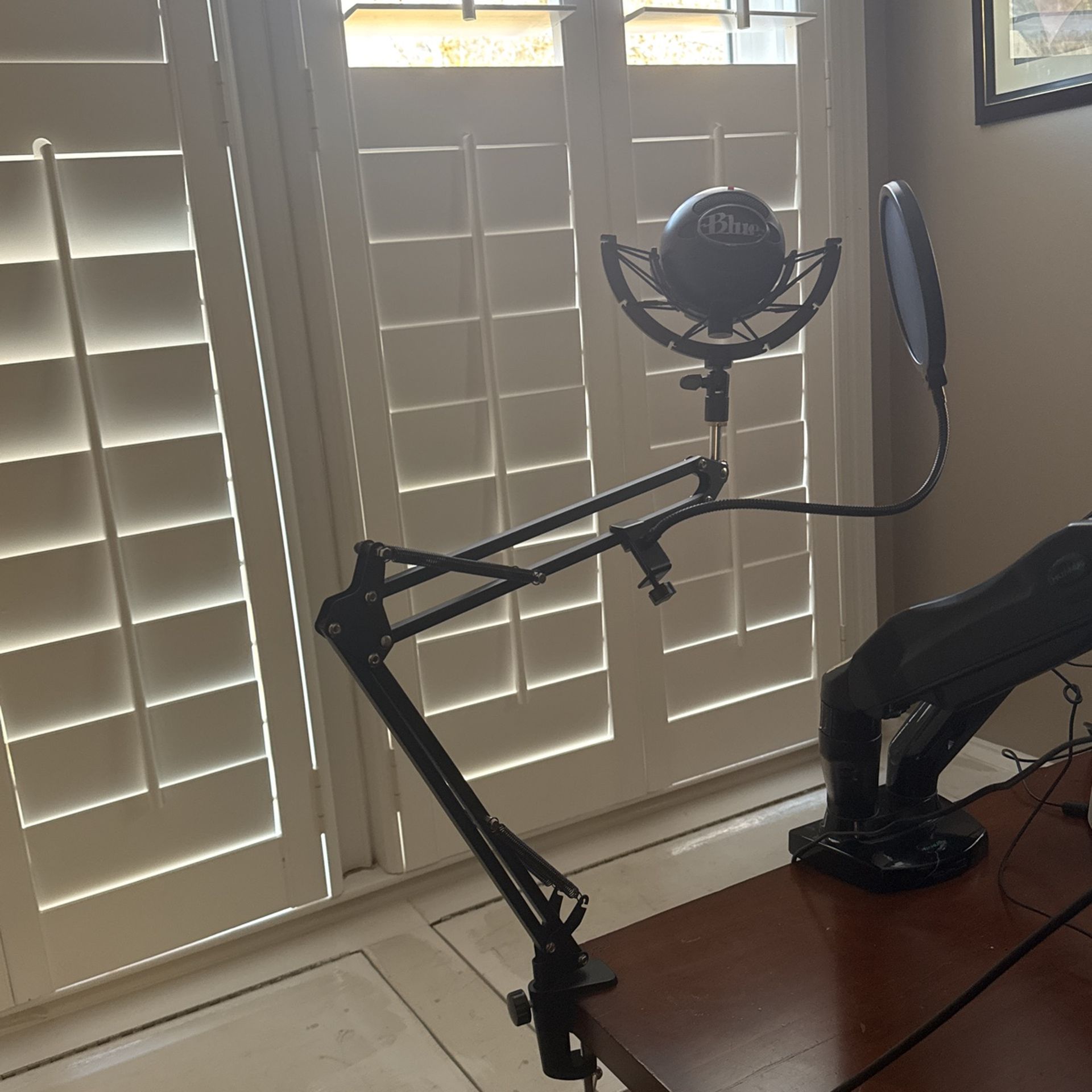 blue Snowball & Mic Stand