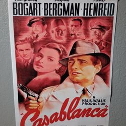 Casablanca Iconic Vintage Movie Canvas Poster Classic Cinema Wall Art Room...