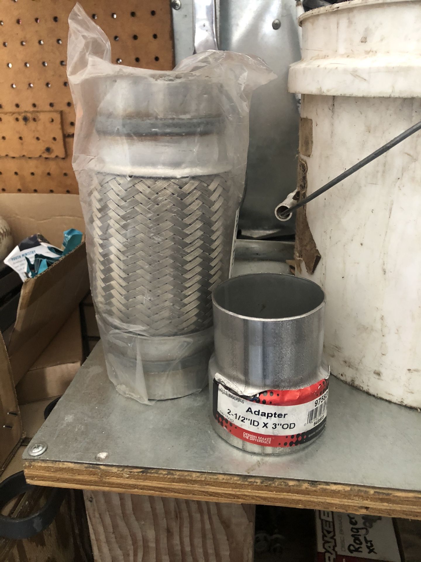 3” flex pipe and a 2.5” to 3” adapter