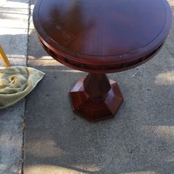 Vintage Circular Carved Occasional Table