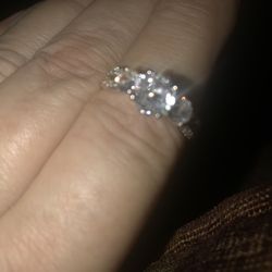 Woman’s engagement ring or promise ring