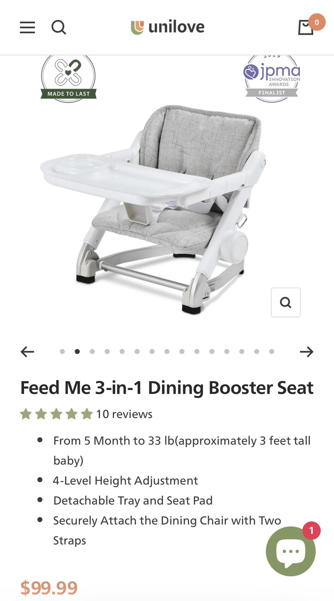 Travel Dining Booster Seat - Unilove