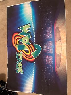 Space jam photo back drop and poster