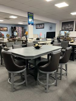 7PC Gray Dining Table Set