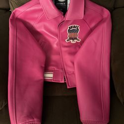 PINK AVIREX BOMBER JACKET CROP TOP FIT 