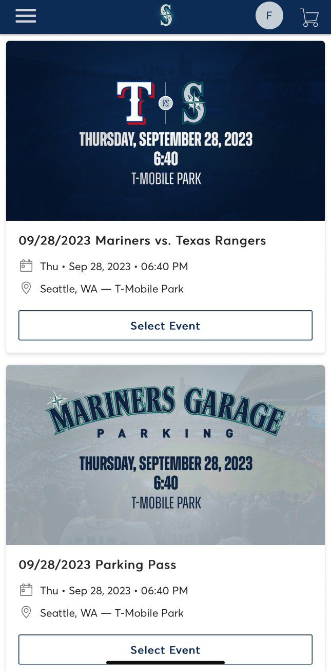 Mariners VS  Rangers VIP Tickets