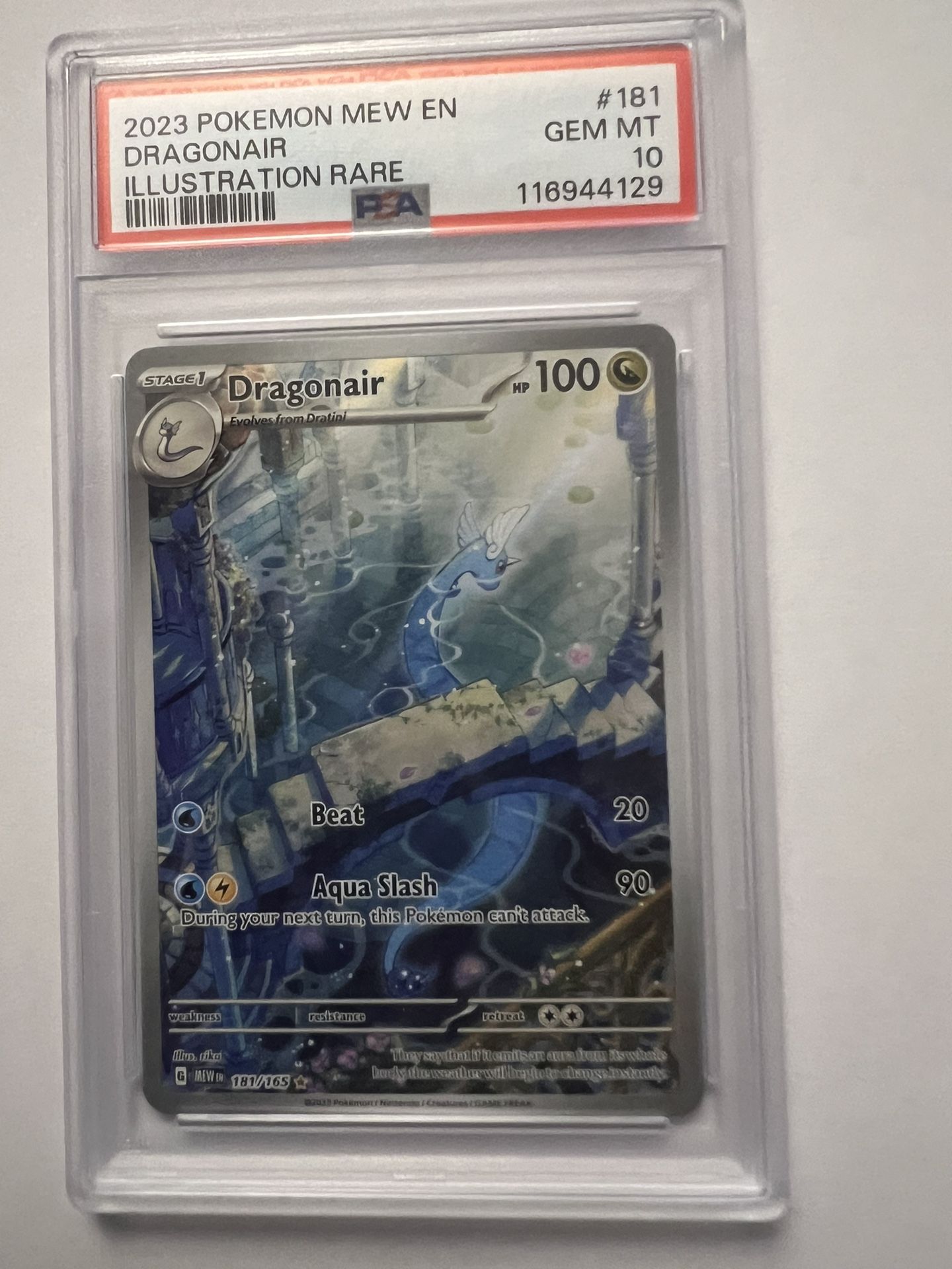 Dragonair 151 IR Psa10 Pokemon Card Slab