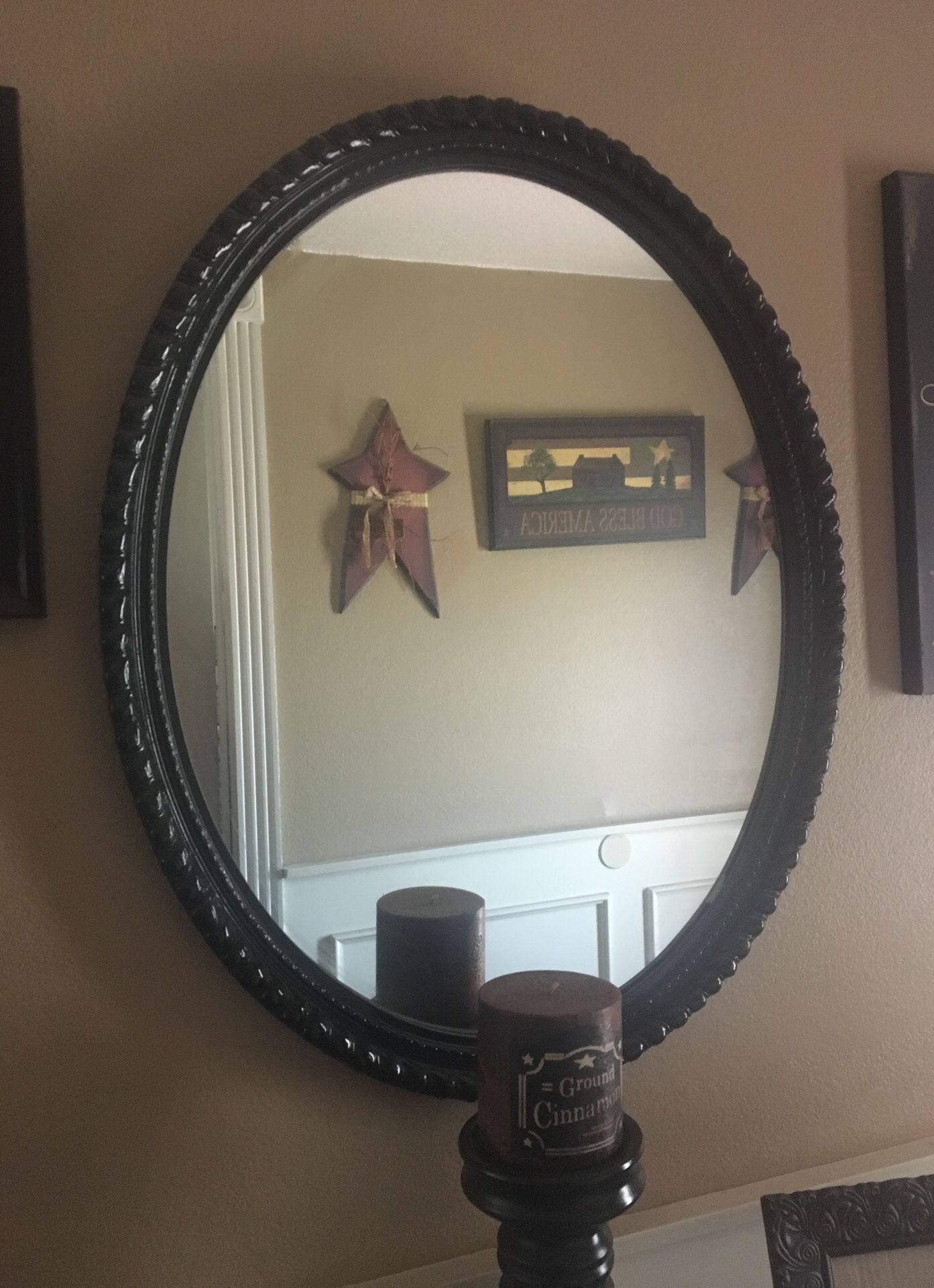 Blank oval mirror