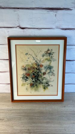 Watercolor Pomegranate Or Rosebud Thorn Art