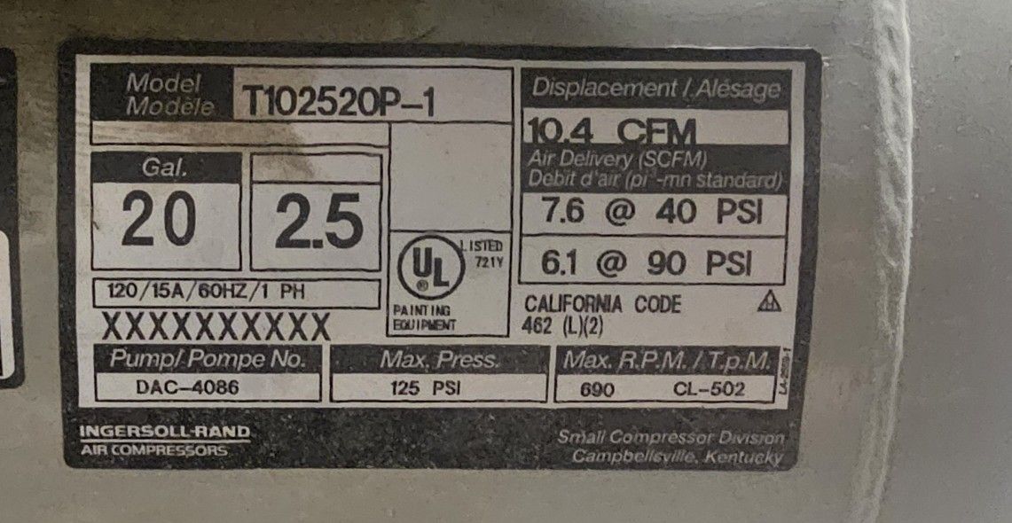Air Compressor Ingersoll-Rand