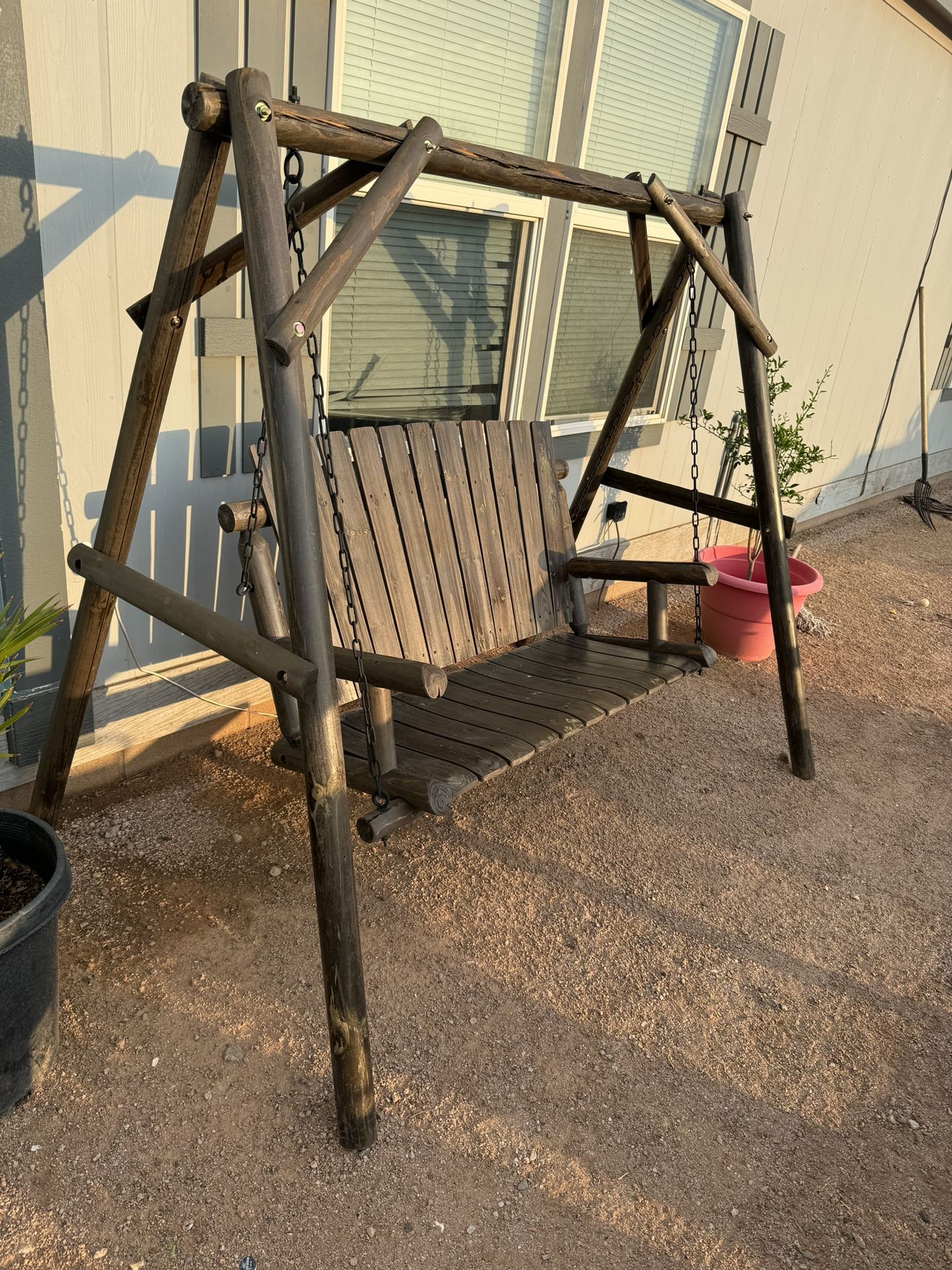 Wood Patio Porch Swing