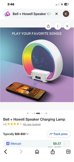 Bell + Howell Smart Speaker Charging Lamp - Brand New In Box