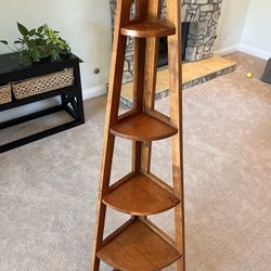 Corner Wall Ladder Shelf