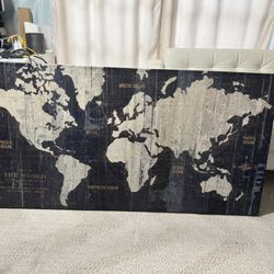 World Map Print On Canvas 