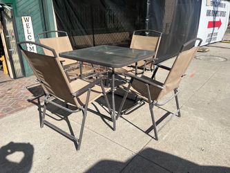 Patio Table 4 Chairs Large Umbrella