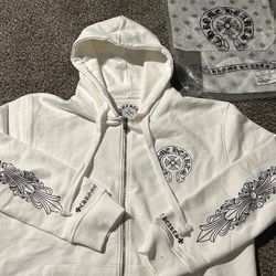 White Chrome Hearts Jacket/hoodie|Size Small|Amazing Quality