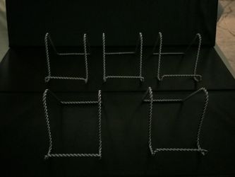 5- Silver Chrome Plate Stand Holder Display Shelf Approximately: 4-1/4" tall x 3-1/2" wide x 4"