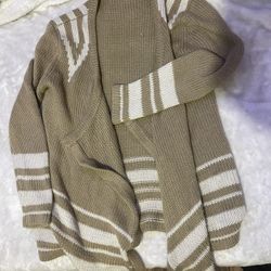 Cream And White Cardigan