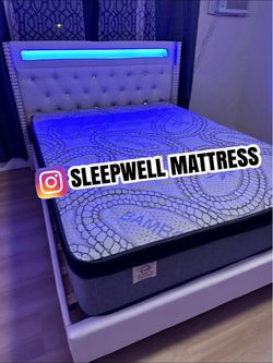 New Queen bed frame with mattress