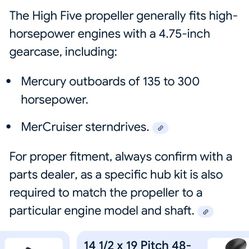 5 blade SS motor prop - Mercury / Mercruiser I /O
