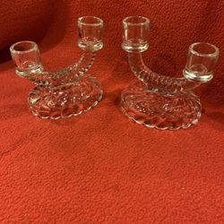 Vintage Glass Candelabras