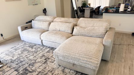 Couch for sale , charging ports on both sides & recliner