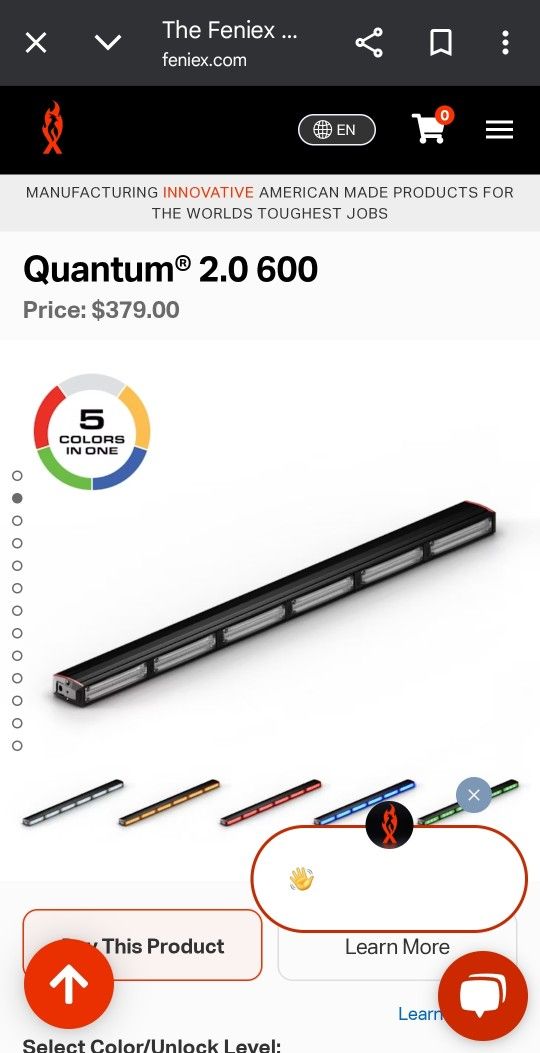 Feniex Quantum 600 Light Stick QT-0620 W/ Two LFD off Road Brackets For 4 Runner