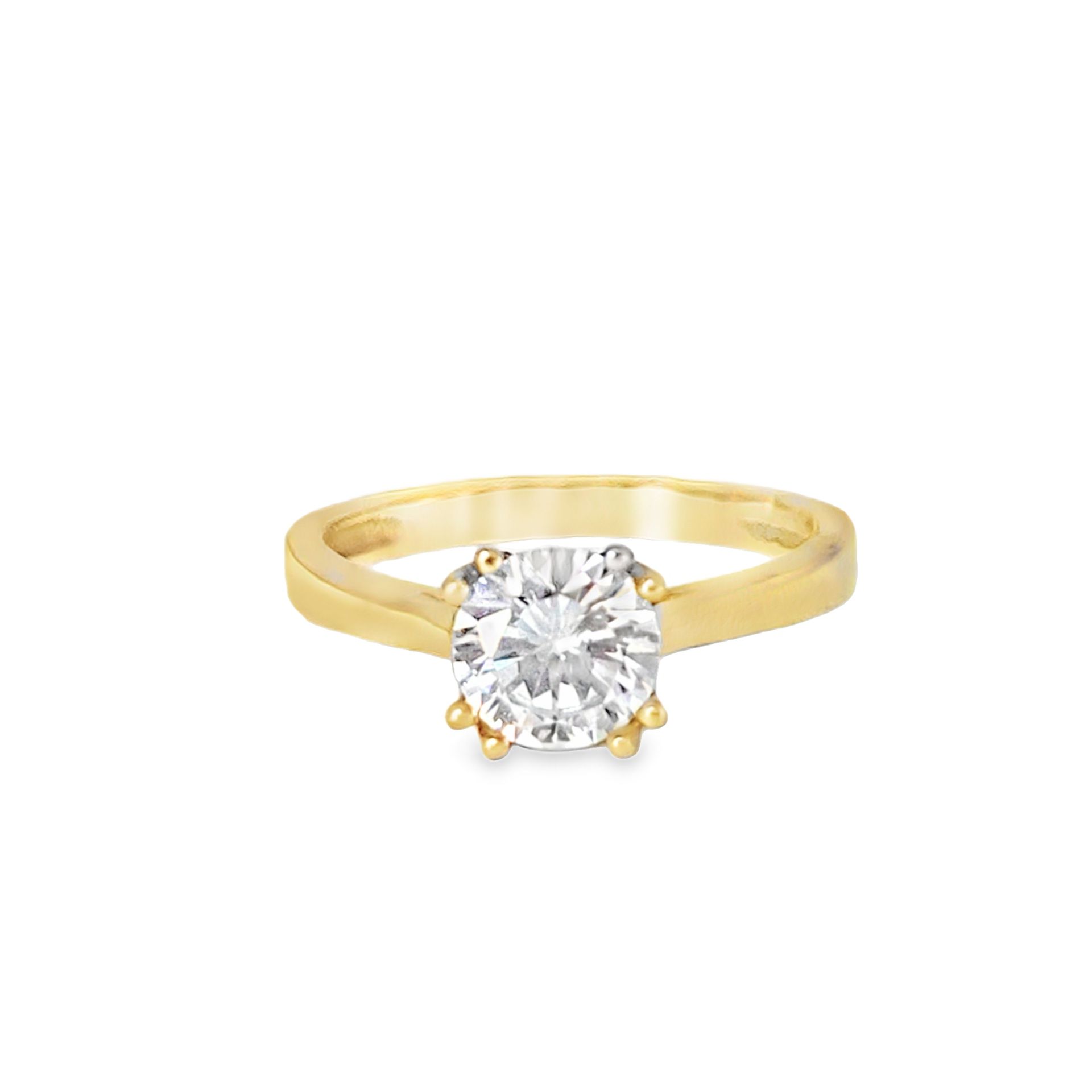 10k Yellow Gold Round Brilliant Ring