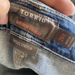 Torrid Boyfriend Straight Jeans, Size 26R