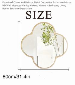 Four-Leaf Clover Wall Mirror 31.4 Inch