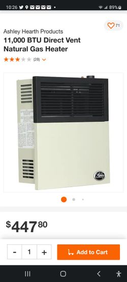 Ashley Direct Vent Wall Heater - Natural Gas - 11,000 Btu for Sale in  Pascagoula, MS - OfferUp