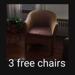Three Real Wicker Chairs