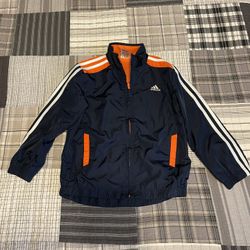 Adidas Athletic Jacket Windbreaker Youth/Kids Size 6, Navy Blue/Orange