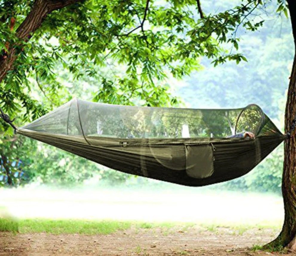 New Tree Hammock, Mesh Mosquito Pop Up Net Cover, bear butt camping, hiking, backpacking ultralight, rei, eno Packable Nylon Hennessy