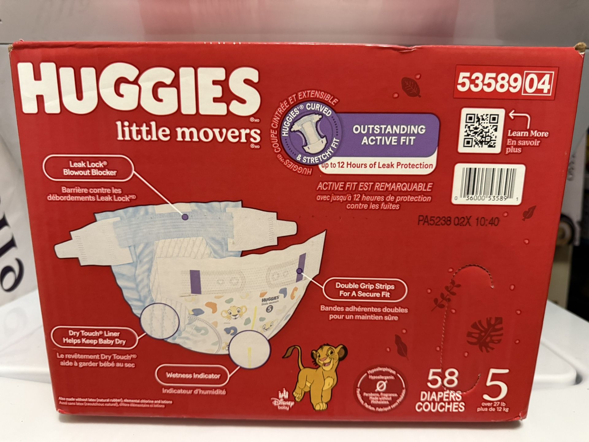 Huggies Baby Diaper 58 count Size 5