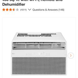 LG 10,000 (DOE) BTU 115-Volts Window Air Conditioner Unit Cools 450 sq. ft. with Wi-Fi, Remote and Dehumidifier