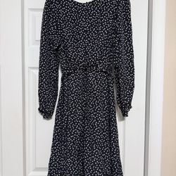 Brand New Rebecca Taylor Navy & White Polka Dot Dress - Size 10