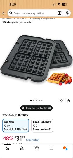 Waffle plates for cuisinart griddler