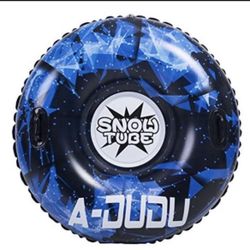 Inflatable snow tube 47. Brand: Adudu color blue and black. Amazon open box neve